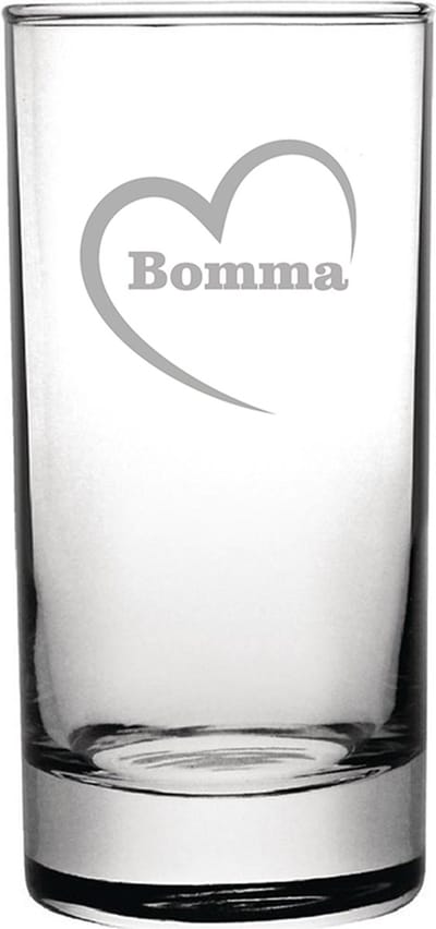 Longdrinkglas gegraveerd - 28,5cl - Bomma-hartje