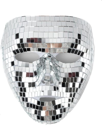 KIMU® Discobal Masker Gezicht Vrouw Spiegeltjes - Disco Spiegelbal Masker - Discobol Spiegelbol Glitter Spiegels Dames Gemaskerd Bal Festival