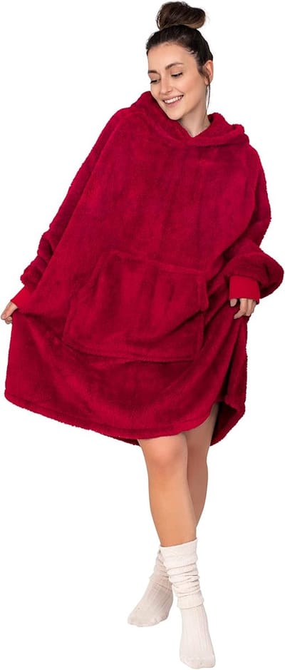 Oversized Hoodie Deken Sherpa met Mouwen en Capuchon - Warme Draagbare Knuffeldeken voor Mannen en Vrouwen