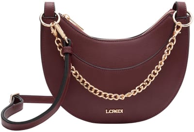 L.CREDI schoudertas handtas Paulette Crossbody Bag Wine wijnrood