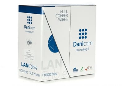 DANICOM CAT6 UTP 305 meter kabel op rol soepel - PVC (Fca) - Trekdoos - Internetkabel - Netwerkkabel - UTP kabel