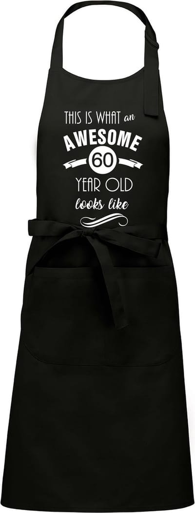 Awesome 60 year - 60 jaar cadeau - keukenschort - BBQ schort - verjaardag - zwart