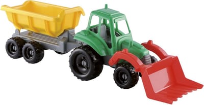 Grote Zandbak Tractor met Aanhanger - Strand- en Tuinspeelgoed voor Kinderen
