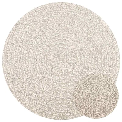 vidaXL - Vloerkleed - ZIZUR - crème - binnen - en - buiten - Ø - 120 - cm - jute - look