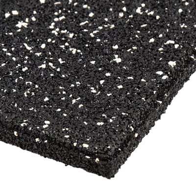 Rubbermagazijn - Fitnesstegel - Zwart/wit - 100x100cm - Dikte 1,5cm - Rubber tegel