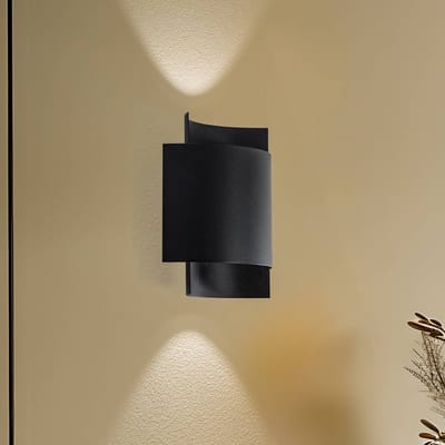 SOLLUX LIGHTING Wandlamp Pako van twee stalen platen in zwart