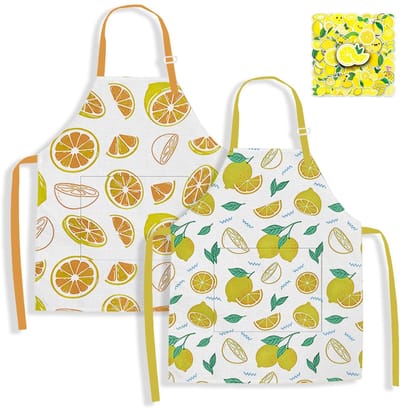 Schorten voor kinderen, schorten met 50 citroenstickers, verstelbare limonadeschort voor jongens en meisjes om te schilderen, koken, bakken, feestaccessoires