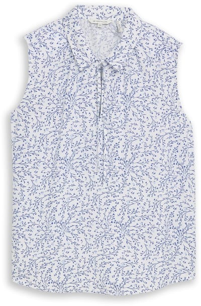 Tom Tailor - Blouse met patroon - Maat 36 - white small leaves design
