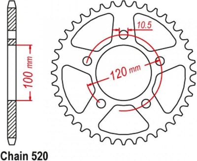 Couronne transmission Esjot pour moto BMW 650 G X-pour moto 2007 à 2010 47 dents pas 520