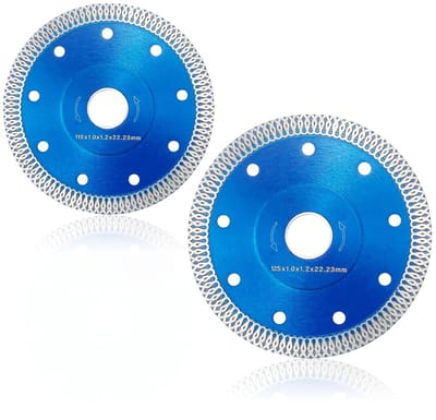 Superdunne Diamantzaagblad 115/125 mm voor Haakse Slijpers - Geschikt voor Keramiek, Porselein, Tegels en Graniet