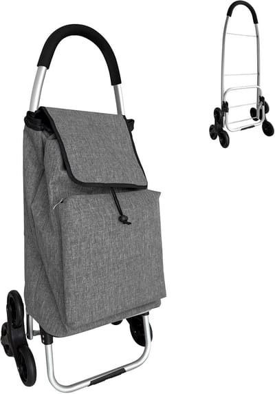 Boodschappentrolley traploper - 45 l - opvouwbaar - grijs