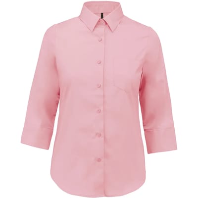 Kariban Overhemd in onderhoudsvriendelijk polykatoen-popeline 3/4-mouwen dames K558 - Pale Pink - XS