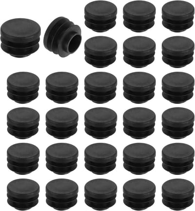 Ronde afdekdoppen 20 mm - 38 stuks polyethyleen buisafdekkingen zwart