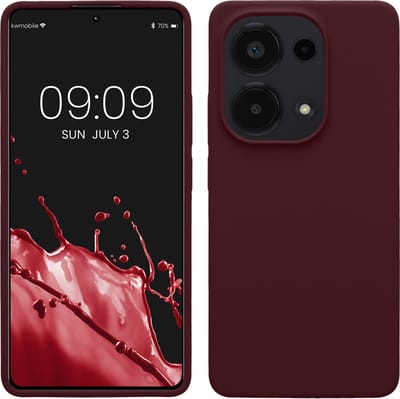 kwmobile telefoonhoesje geschikt voor Xiaomi Redmi Note 13 Pro 4G - Hoesje met siliconen coating - Smartphone case in bordeaux-violet