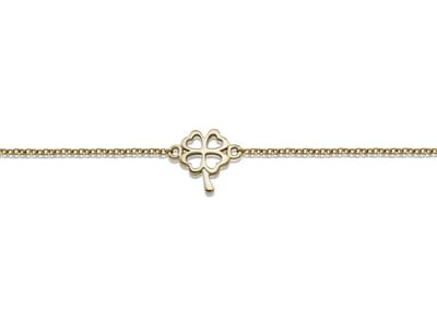 JWLS4U XB002G XoXo Armband Lucky Leaf zilver goudkleurig 16-19 cm