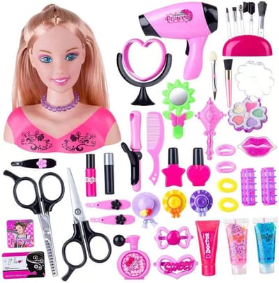 Poppenhoofd voor Kapsels - Make-up Hoofd - Kinderen Leren Stijlen - Realistische Make-up Accessoires - 18.5x8.5x20.5cm - Stijl 1