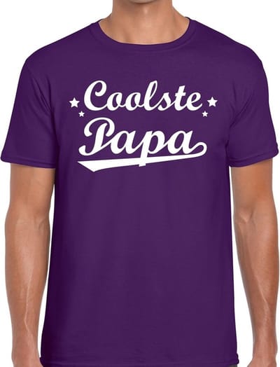 Coolste papa t-shirt paars voor heren - paars coolste papa cadeaushirt - vaderdag shirt S
