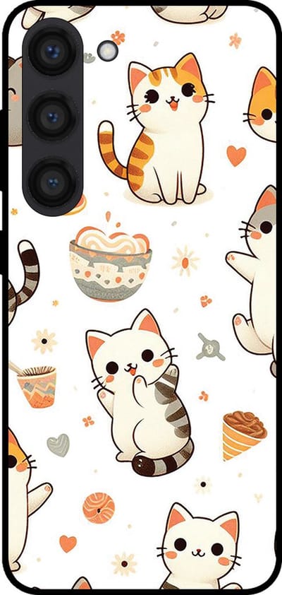 Smartphonica Telefoonhoesje voor Samsung Galaxy S23 met katten opdruk - TPU backcover case katten design geschikt voor Samsung Galaxy S23