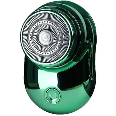 Rasoir à barbe électrique rasoir à feuille électrique USB Rechargeable sans fil rasage sec humide pour barbe des hommes vert