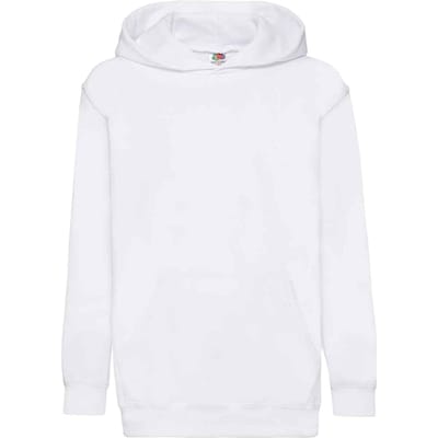 Fruit Of The Loom Kids Unisex Classic 80/20 Hoodie (Wit)