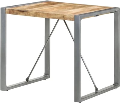 Houten Bartafel - Keukentafel Lounge - Gezellig Tafelen - Massief Mangohout - 80 x 80 cm - Grijs