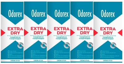 Odorex Extra Dry Deodorant Stick - Zacht en Verzorgend - Zonder Parfum of Alcohol - 5x40g