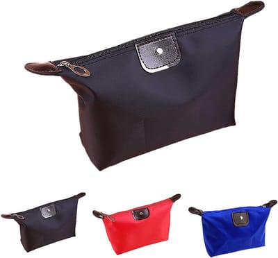 Set van 3 Kleine Reistassen - Waterdichte Make-up en Toiletartikelen Organizer in Rood, Zwart en Koningsblauw
