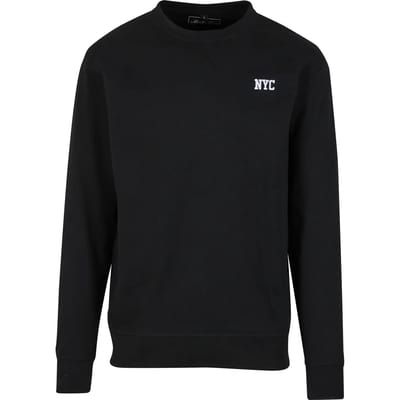 Mister Tee - NYC Wording EMB Light Crewneck sweater/trui - XS - Zwart