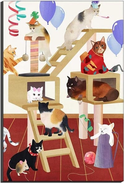 Huisdieren Canvas Schilderij - Dieren Poster Muurkunst - Woonkamer Decoratie - Klaar om op te hangen