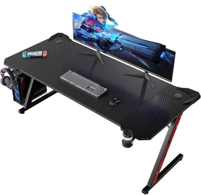 Ergonomische Gametafel 180 x 80 cm met Z-frame, Bekerhouder en Hoofdtelefoonhaak