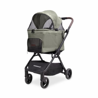 Wonderfold Bella Dierenbuggy - Inklapbaar - Grafietzwart (Draagvermogen tot 13kg)