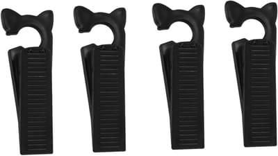 Deurstopper Set - Deurclip Deurhouder - Deur Beschermen - Zonder Boren - 14x3cm - Zwart