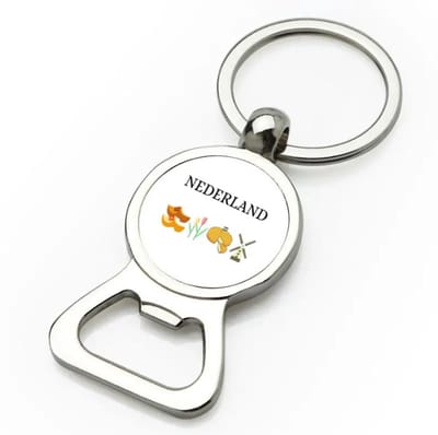 Akyol - nederland flesopener - Amsterdam - toeristen nederlanders - rood wit blauw - holland - cadeau - kado - 9 bij 3 cm
