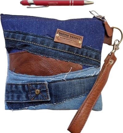 Toetie & Zo - Tasje - Jeans - Ibiza style - Mobieltas - Makeuptas - Maat M