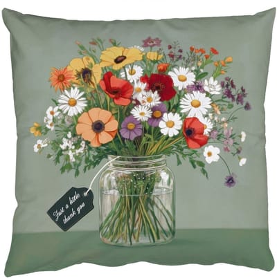 Sierkussens - Kussentjes Woonkamer - 50x50 cm - Bloemen - Vaas - Kaartje