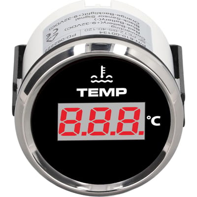 52mm 0‑120 celsius Digitale Watertemperatuurmeter Temp Meter IP67 Waterdicht Rood Achtergrondlicht voor Auto Camper Vrachtwagen Boot black