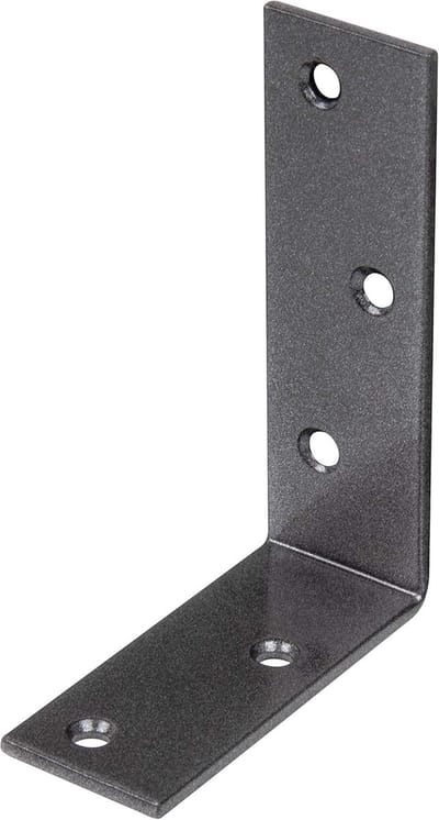 Balkhoek - Hoekverbinder - Hekken Verstevigen - Dubbelzijdige Coating - 75x100x30 mm - Zwart