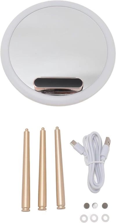 Make-up Spiegel - Verlichte Spiegel - Dagelijkse Routine - Met Ingebouwde Luidspreker - 22x19 cm - Wit