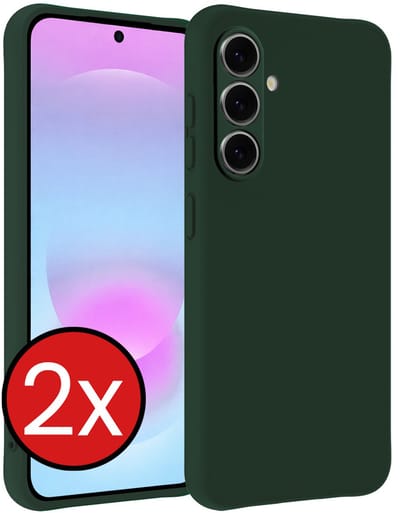 Hoesje - 2 Stuks - Geschikt voor Samsung Galaxy A37 - Sterk & Shockproof - Telefoonhoes - Back Cover - Case Siliconen - Telefoon Hoes - Donkergroen