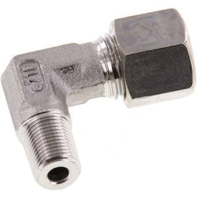 R 1/4'' Buitendraad x 8L RVS L-Knelfitting 90 graden 315 Bar DIN 2353 - FL2E-MO-ST-014R-08-L