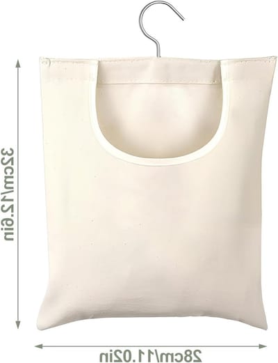 Wasknijperzak Beige 32 x 28 cm, Praktische Wasknijpers Organizer voor Wasgoed en Droogruimte