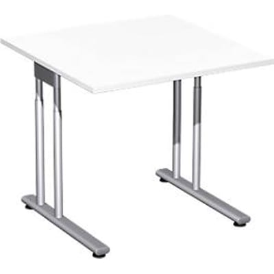 Bureautafel PALENQUE, C-poot, rechthoek, B 800 x D 800 x H 680-820 mm, wit