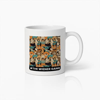 Grappige Hondenmok 330ml – “#The Wiener Gang” Teckel Koffiebeker – Cadeau voor Teckel Fans & Huisdiereigenaren