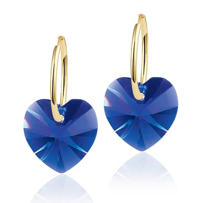 Montebello Oorbellen Alicia HG57 - Swarovski Hart - 925 Zilver Verguld - Ø14mm - 24mm