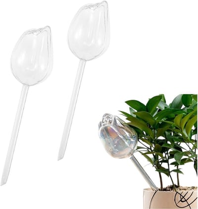 2 stuks - Transparante tulpvormige watergel - Automatische waterbal - Automatische watergel voor kamerplanten - Geschikt voor binnen- en buitenplanten en bloemen - 24 cm lang