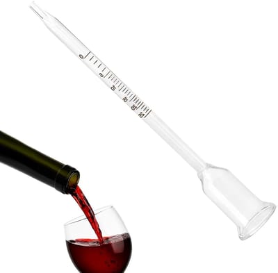 Vinometer voor het meten van alcoholgehalte in wijn, robuuste glazen alcoholmeter, perfect voor wijnliefhebbers en hobbyisten