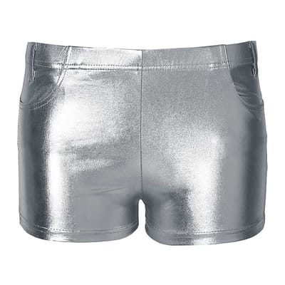 Apollo - Hotpants dames - Latex - Zilver - Maat S/M - Hotpants - Carnavalskleding - Feestkleding - Hotpants latex - Hotpants dames