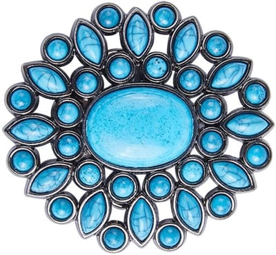 Allecto - Turquoise Riem Gespen - Vintage Cowboy Stijl - 7x7Cm
