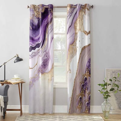 Abstracte Moderne Marmertextuur Raamgordijnen voor Woonkamer Luxe Slaapkamergordijn Keuken Jaloezieën Draperieën Gordijnen 135W x 60H(cm) x1 gray