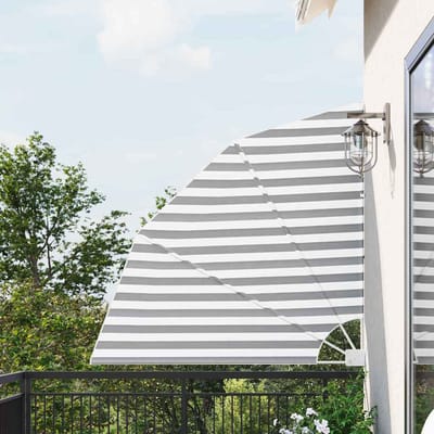vidaXL - Balkon - Privacy - Scherm - 140 - x - 140 - cm - Polyester - Antraciet - en - Wit